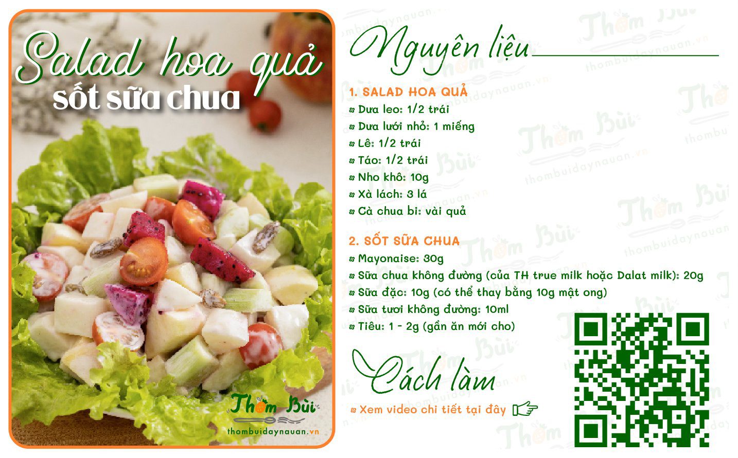 Nguyên liệu món salad hoa quả