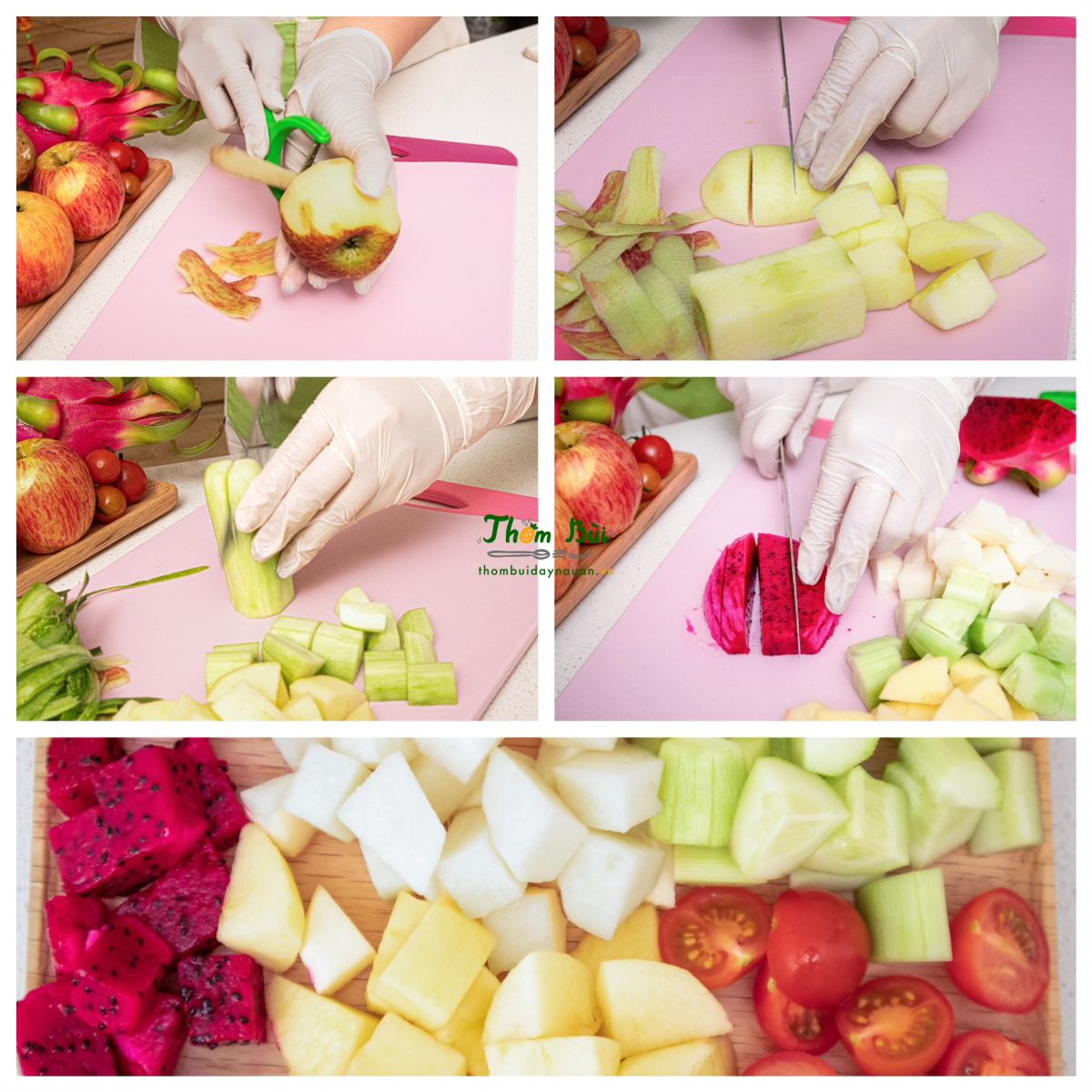 sơ chế hoa quả cho món salad trái cây