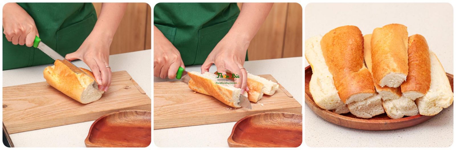 Cắt lát bánh mì vừa miếng