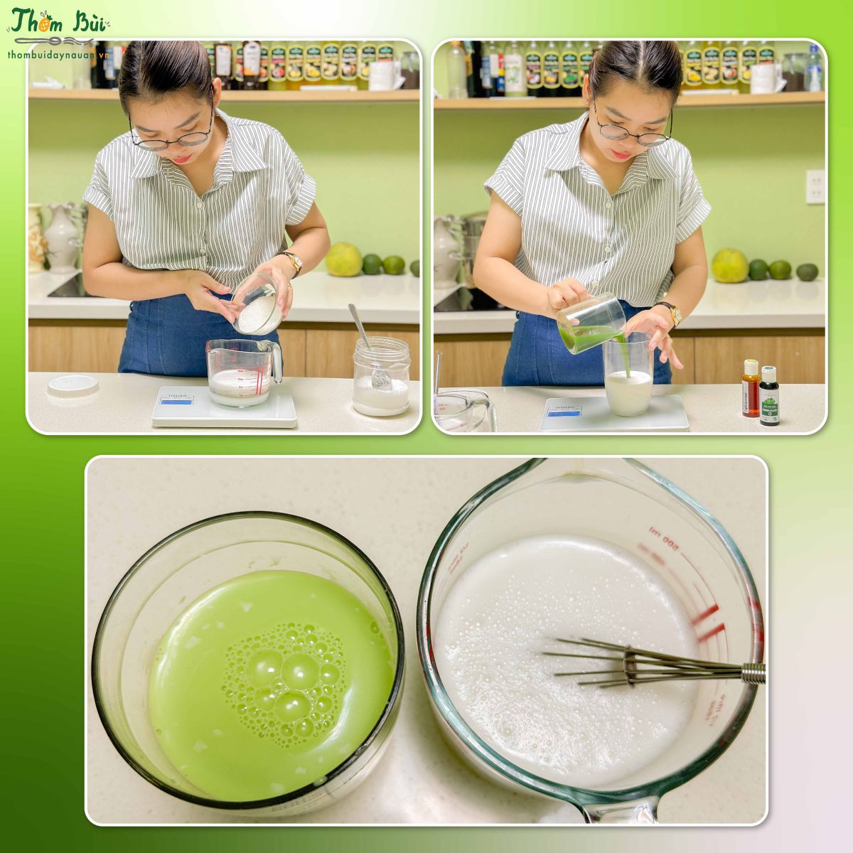 chuẩn bị nước cốt dừa