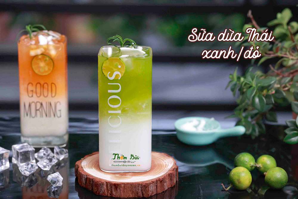 Công thức làm sữa dừa thái xanh/đỏ siêu ngon bạn không thể bỏ qua