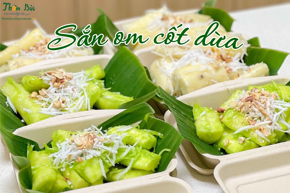 Cách làm sắn hấp cốt dừa và sắn hấp cốt dừa lá nếp siêu ngon đơn giản tại nhà
